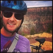 From Tempe, I crossed Route 66 to continue north to the Grand Canyon. I biked along the South Rim. (8/14/14)